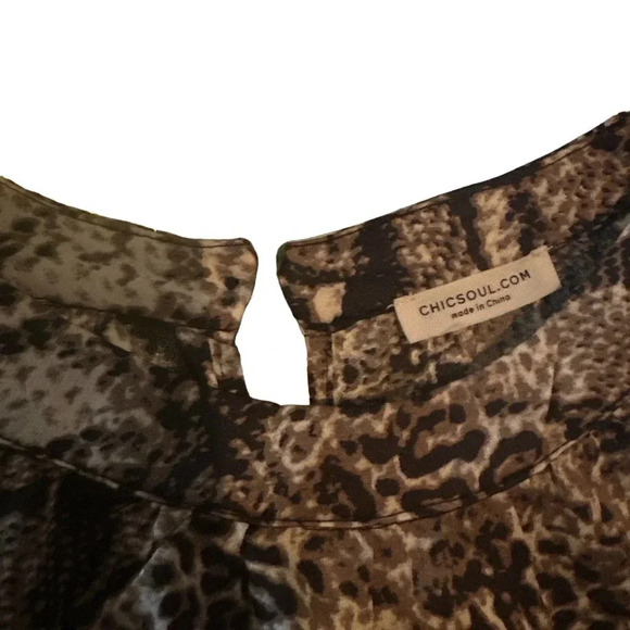 Chic Soul Women's Gray Animal Print Let Your Guard Down Dress‎ Size 2XL - Picture 5 of 5